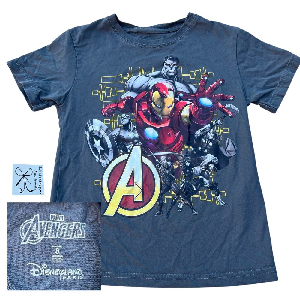 Marvel Avengers Disneyland Paris 100% Cotton T-Shirt Kids Sz 8